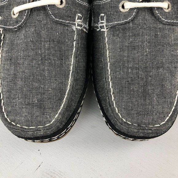 GBX Buckle Men's Size 9M Sesto II Black White Fabric Lace-Up Boat Shoes - Picture 4 of 11